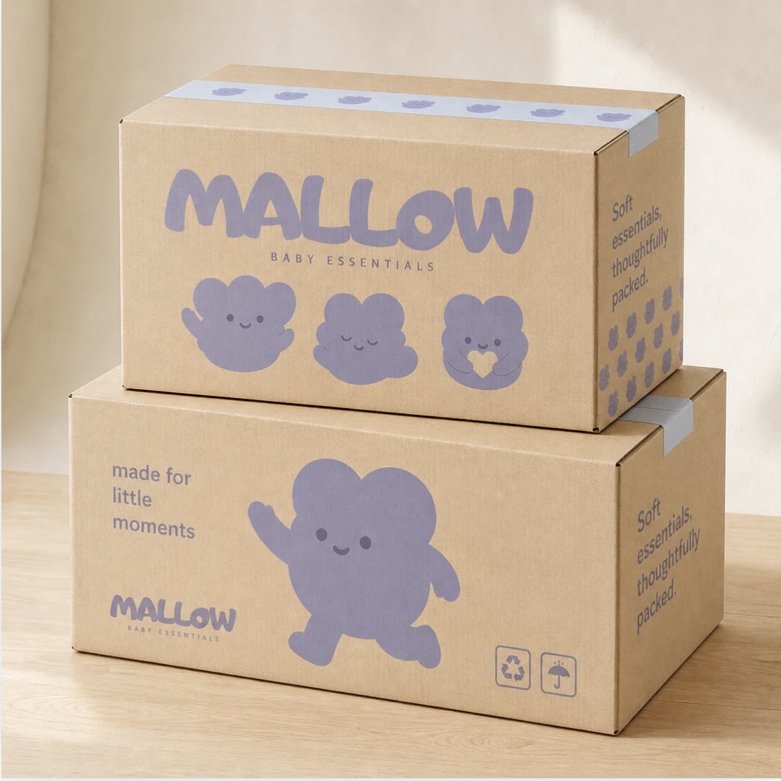 Mallow branded packaging boxes